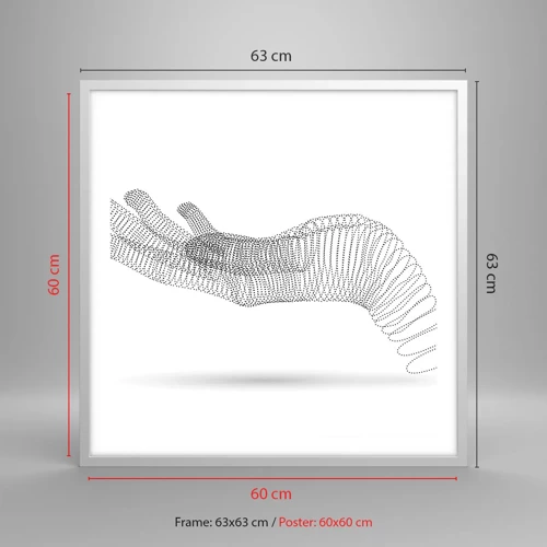 Poszter fekete keretben - Rugalmas kéz - 60x60 cm