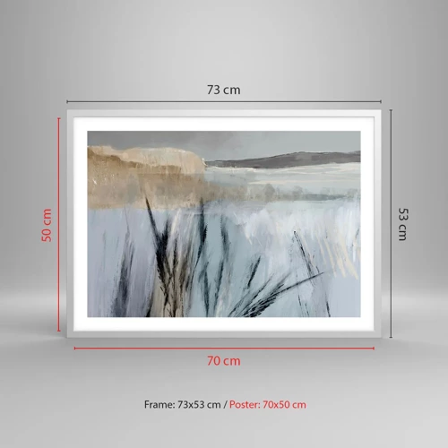 Poszter fekete keretben - Téli mezők - 70x50 cm