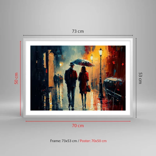 Poszter fekete keretben - Városi love strory - 70x50 cm