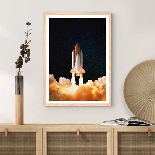 Poszter világos tölgy keretben - Ad astra! - 61x91 cm