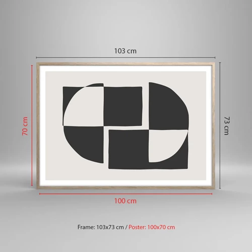 Poszter világos tölgy keretben - Antitézis – szintézis - 100x70 cm