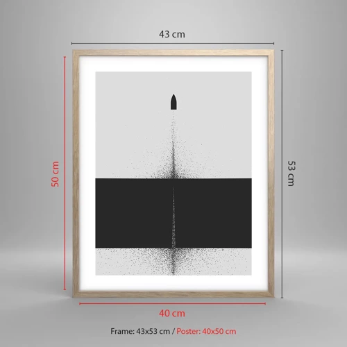 Poszter világos tölgy keretben - Egyenesen a cél felé - 40x50 cm