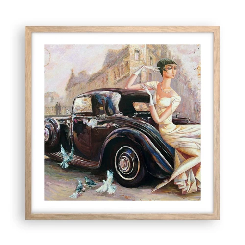 Poszter világos tölgy keretben - Elegancia retro stílusban - 50x50 cm