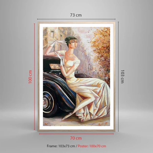 Poszter világos tölgy keretben - Elegancia retro stílusban - 70x100 cm