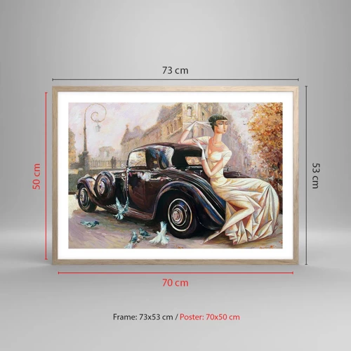 Poszter világos tölgy keretben - Elegancia retro stílusban - 70x50 cm