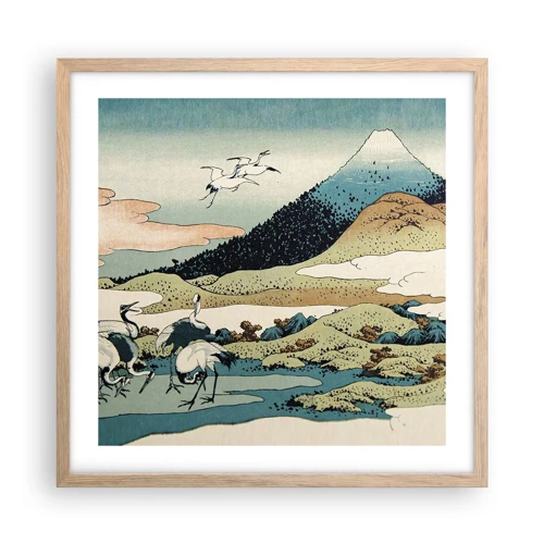 Poszter világos tölgy keretben - Japán lélekben - 50x50 cm