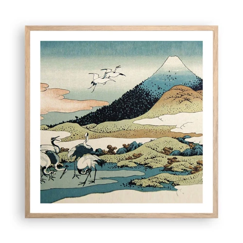 Poszter világos tölgy keretben - Japán lélekben - 60x60 cm