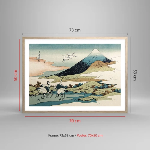 Poszter világos tölgy keretben - Japán lélekben - 70x50 cm