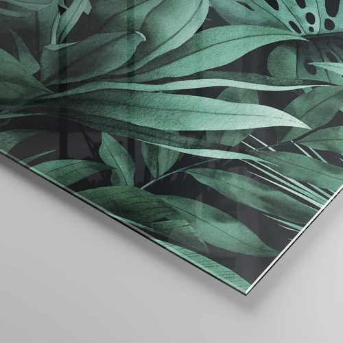 Üveg kép - A trópusi zöld mélysége - 100x40 cm