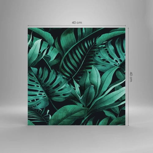 Üveg kép - A trópusi zöld mélysége - 40x40 cm