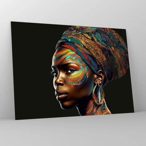 Üveg kép - Afrikai királynő - 70x50 cm