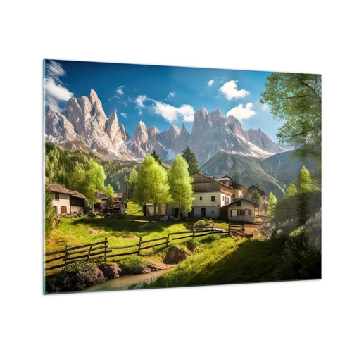 Üveg kép - Alpesi idill - 70x50 cm