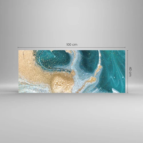 Üveg kép - Arany és türkiz örvénye - 100x40 cm