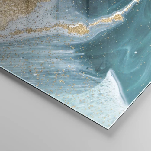 Üveg kép - Arany és türkiz örvénye - 140x50 cm