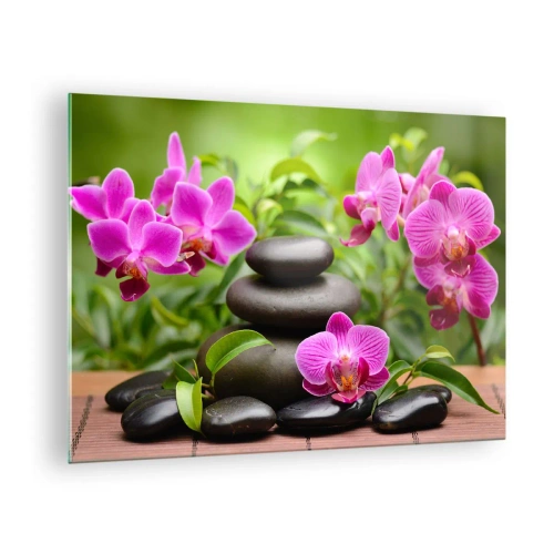 Üveg kép Arttor 70x50 cm - A béke piramisa - Virágok, Orchidea, Orchidea, Gyógyfürdő, Ázsia, A nappaliba, A hálószobába, Rózsaszín, Fekete, Vízszintes, Üveg, GAA70x50-2687