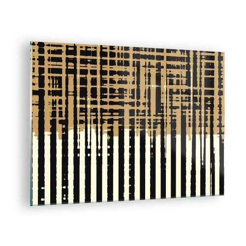 Üveg kép Arttor 70x50 cm - Építészeti absztrakció - Absztrakció, Művészet, Vonalak, Modern Művészet, Tervezés, A nappaliba, A hálószobába, Fehér, Fekete, Vízszintes, Üveg, GAA70x50-4857