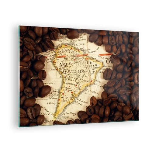 Üveg kép Arttor 70x50 cm - Honnan származik a legjobb kávé? - Világtérképek, Kávé, Amerika, Utazások, Kávébab, A nappaliba, A hálószobába, Barna, Fehér, Vízszintes, Üveg, GAA70x50-2198