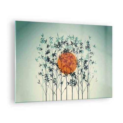 Üveg kép Arttor 70x50 cm - Japán nap - Absztrakció, Grafika, Egzotikus, Természet, Modern Művészet, A nappaliba, A hálószobába, Fekete, Narancssárga, Vízszintes, Üveg, GAA70x50-5104