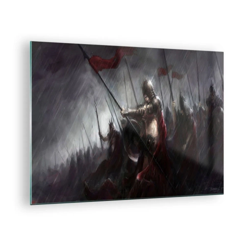 Üveg kép Arttor 70x50 cm - Járókelő, mondd el a Spartának... - Knight In Armour, Hadsereg, Absztrakció, Harcos, Katonai, A nappaliba, A hálószobába, Szürke, Ezüst, Vízszintes, Üveg, GAA70x50-3602