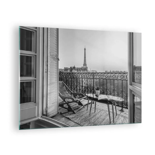 Üveg kép Arttor 70x50 cm - Párizsi délután - Város, Párizs, Építészet, Eiffel-Torony, Fekete És Fehér, A nappaliba, A hálószobába, Fehér, Fekete, Vízszintes, Üveg, GAA70x50-4595