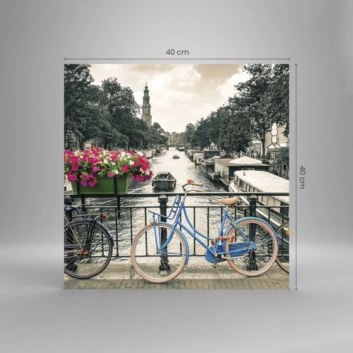 Üveg kép - Az amszterdami utca színei - 40x40 cm