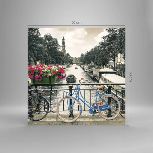 Üveg kép - Az amszterdami utca színei - 50x50 cm
