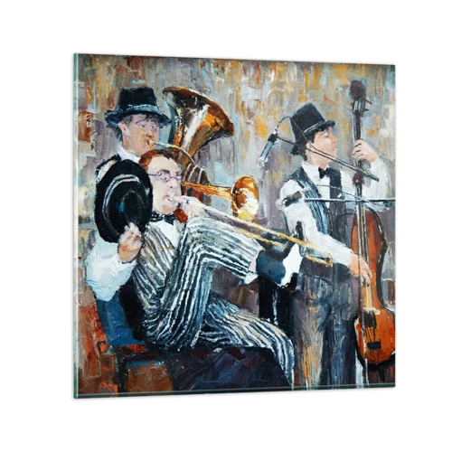 Üveg kép - Az egész jazz - 30x30 cm