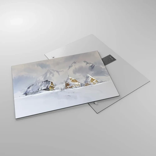 Üveg kép - Egy havas völgyben - 70x50 cm