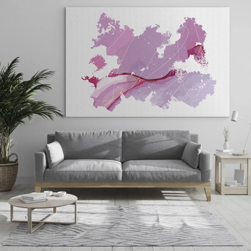 Üveg kép - Egy rózsaszín világ térképe - 70x50 cm