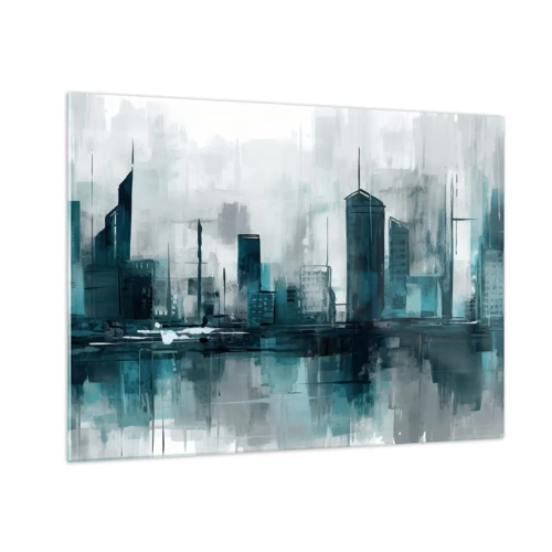 Üveg kép - Esőszínű város - 70x50 cm
