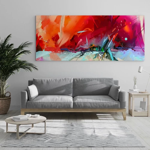 Üveg kép - Fények és színek robbanása - 120x50 cm