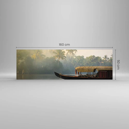 Üveg kép - Ház a folyón - 160x50 cm