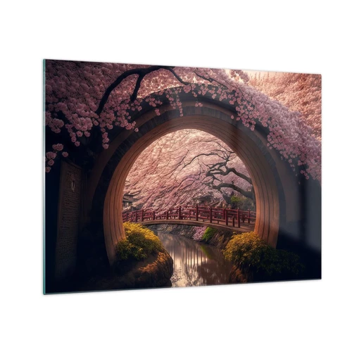 Üveg kép - Japán tavasz - 70x50 cm