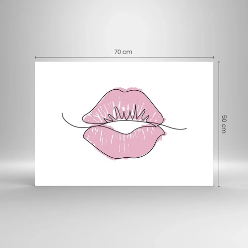 Üveg kép - Készen állsz a csókra? - 70x50 cm