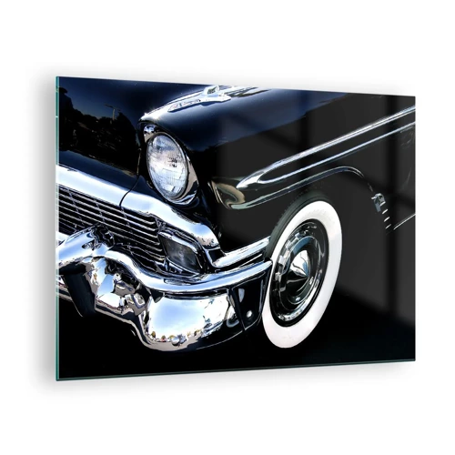 Üveg kép - Klasszika ezüst, fekete és fehér színben - 70x50 cm