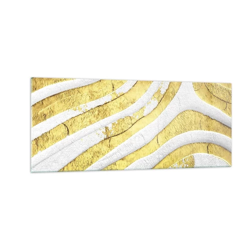 Üveg kép - Kompozíció fehér és arany színben - 100x40 cm
