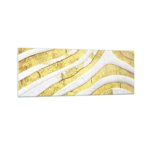 Üveg kép - Kompozíció fehér és arany színben - 140x50 cm
