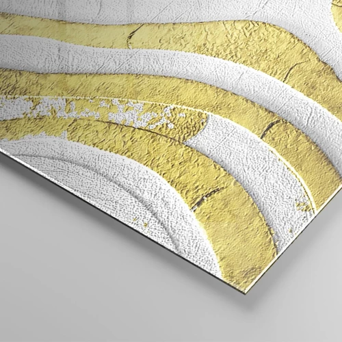 Üveg kép - Kompozíció fehér és arany színben - 70x70 cm
