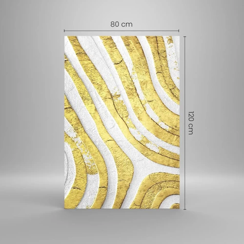 Üveg kép - Kompozíció fehér és arany színben - 80x120 cm