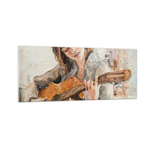 Üveg kép - Koncert gitárra és egy lány szívére - 100x40 cm