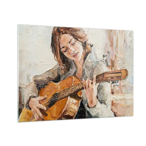 Üveg kép - Koncert gitárra és egy lány szívére - 70x50 cm