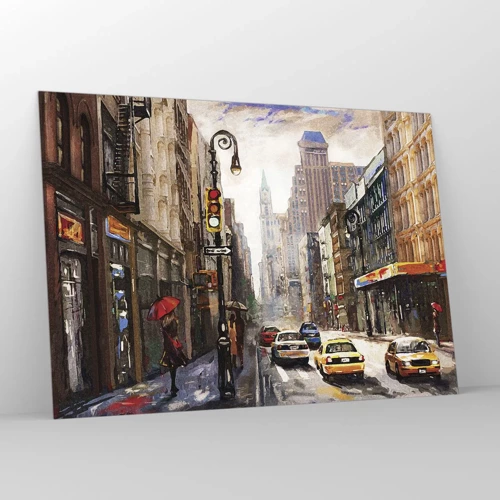 Üveg kép - New York – esőben is színes - 100x70 cm