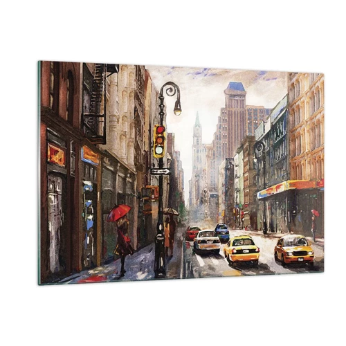 Üveg kép - New York – esőben is színes - 120x80 cm