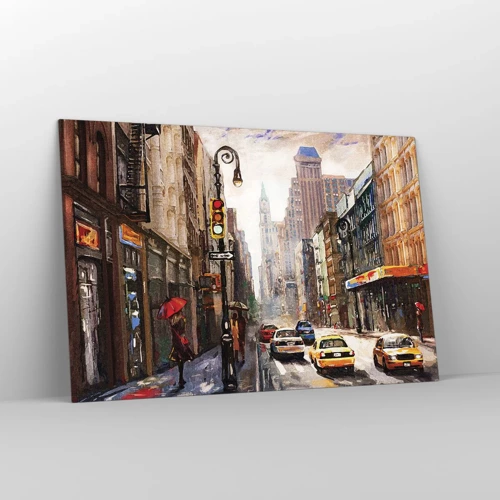 Üveg kép - New York – esőben is színes - 120x80 cm