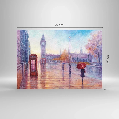 Üveg kép -  Őszi nap Londonban - 70x50 cm