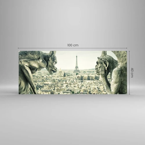 Üveg kép - Párizsi csevegés - 100x40 cm