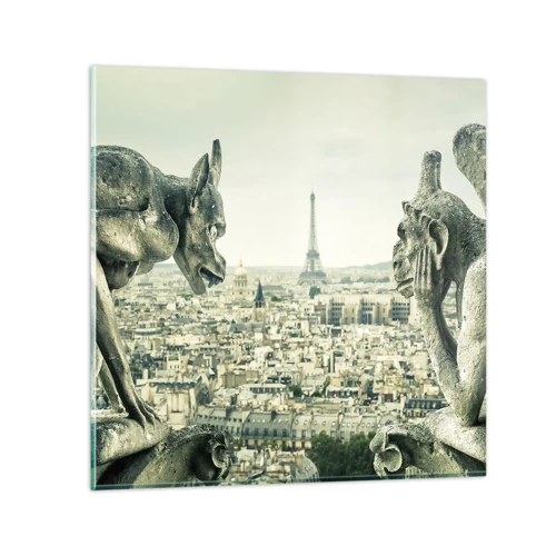 Üveg kép - Párizsi csevegés - 30x30 cm