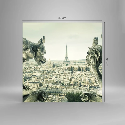 Üveg kép - Párizsi csevegés - 30x30 cm