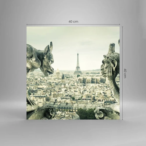 Üveg kép - Párizsi csevegés - 40x40 cm