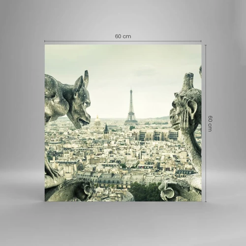 Üveg kép - Párizsi csevegés - 60x60 cm